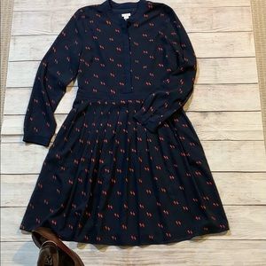 Jcrew pleated shirt dress